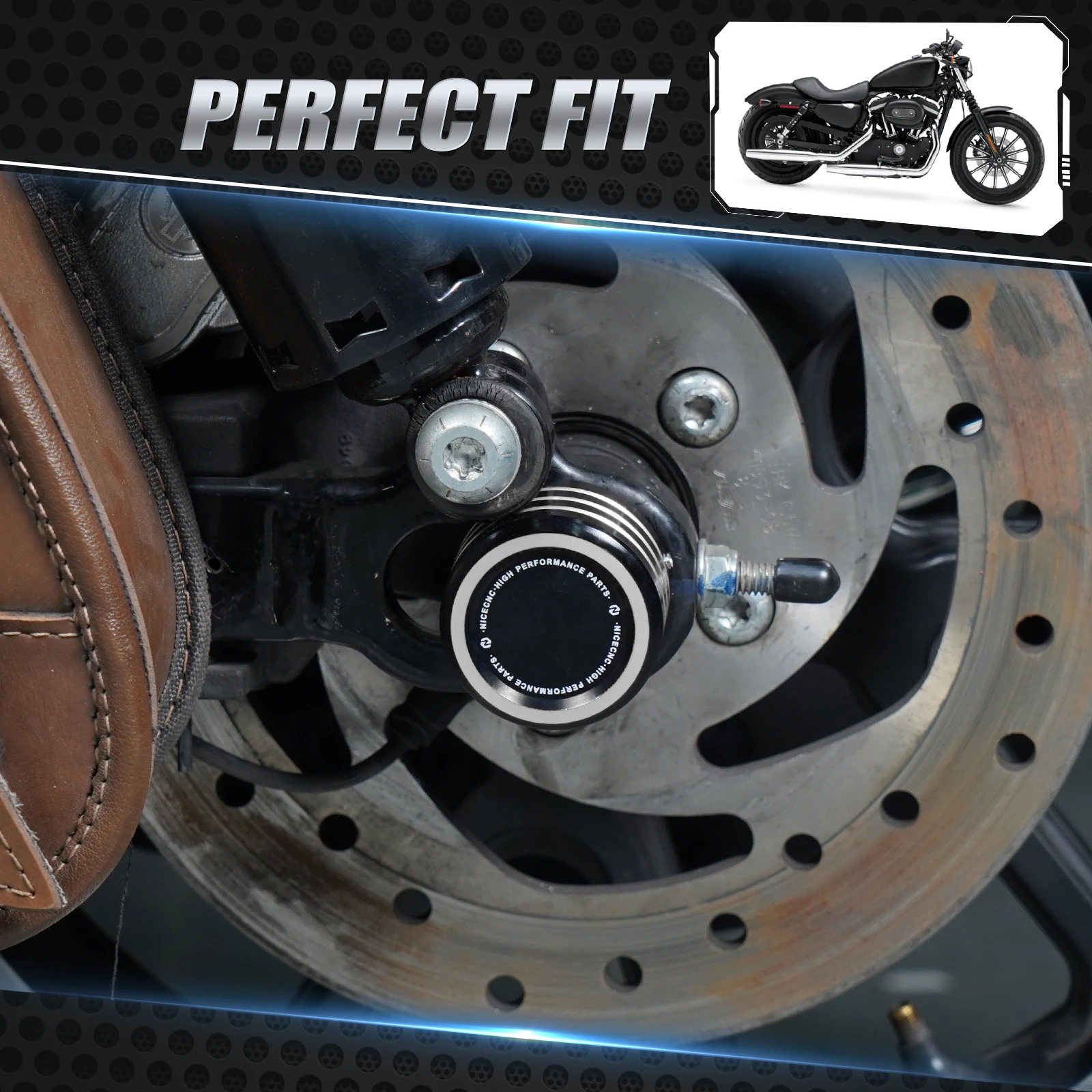 Hinterachsmutterabdeckungen für Harley Sportster XL 883 1200 Iron 883 XL883N Iron 1200 XL1200NS Forty Eight XL1200X Roadster 2005–2022 – Detail 9