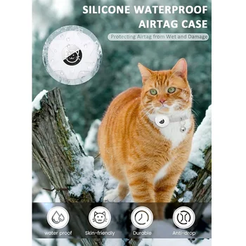 لطوق القطط Apple AirTag، طوق الحيوانات الأليفة مع حامل airtag وطوق جرس عاكس GPS هريرة للفتيات الصبي القطط جاتوس - Image 5