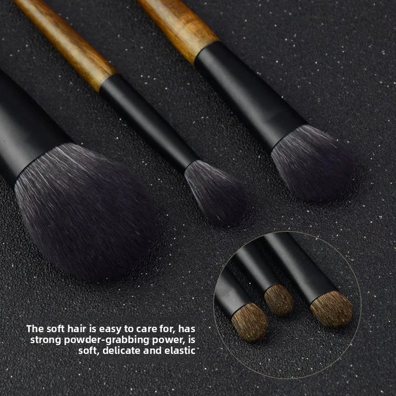 8 Pcs Mini Soft Wooden Makeup Brush Set - Powder,Stippling,Eyeshadow,Blush,Highlighter,Contour,Blending Brushes 33 8 Pcs Mini Soft Wooden Makeup Brush Set - Powder,Stippling,Eyeshadow,Blush,Highlighter,Contour,Blending Brushes - Image 5
