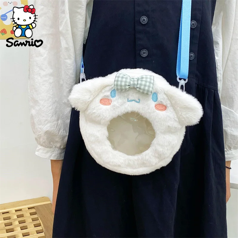 

Kawaii Sanrio Plush Bag Cinnamoroll Messenger Bag Plushie Kuromi My Melody Shoulder Bag Stuffed Plush Backpack Children Gift Toy