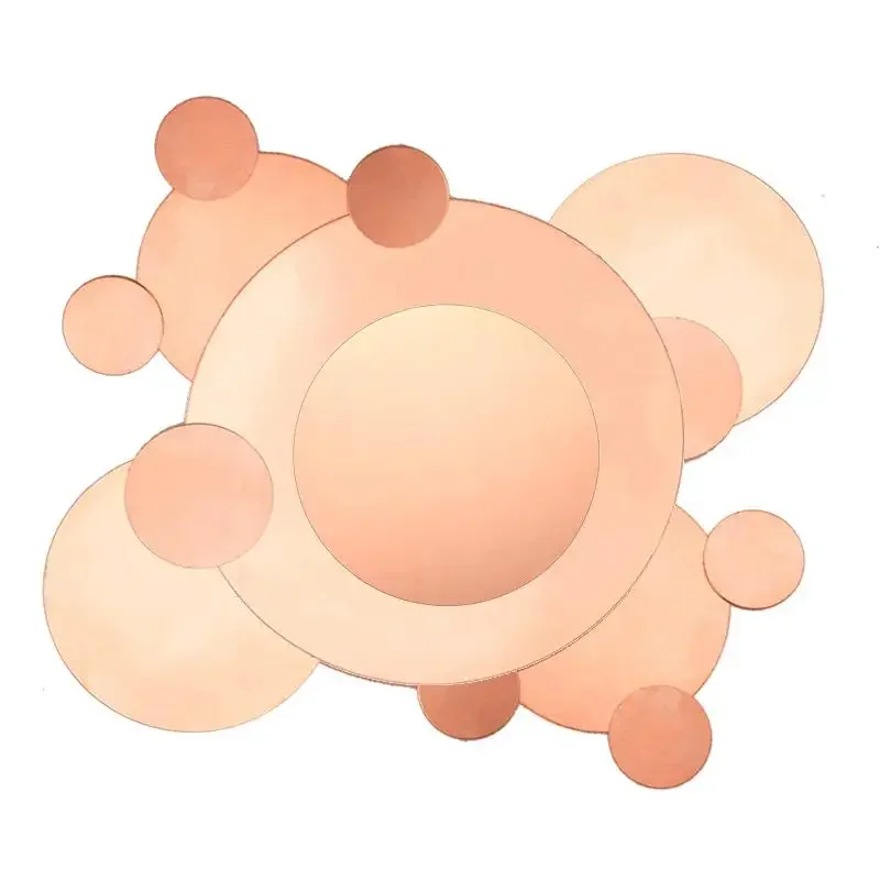 High-Quality Pure Copper Round Disc/Plate - Multiple Thickness and Diameter Options