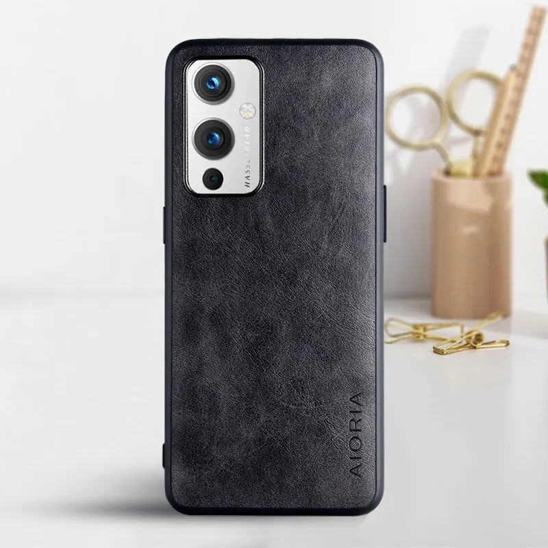 Luxury Vintage Leather Skin Phone Cover - Elegant Business Style