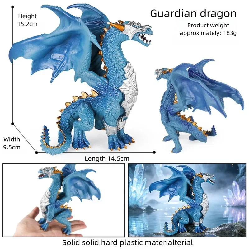 Majestic Mythical Figurine: Ice Wyvern and Phoenix Fantasy Beast Statue