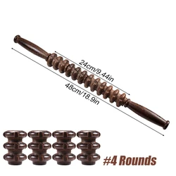 Wooden Trigger Point Muscle Massager Stick (4 Rounds)