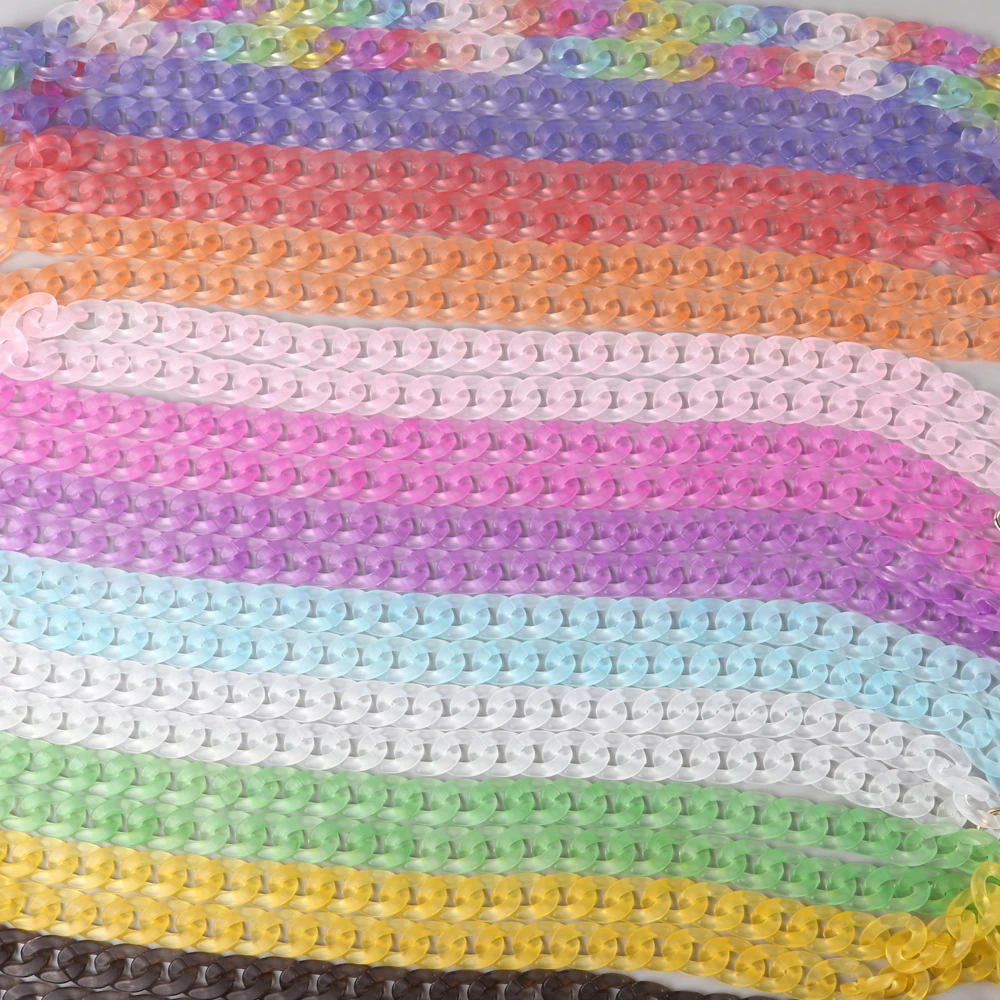 FishSheep 12-Farben-Kette aus mattiertem Acryl, Umhängetasche, Handy-Lanyard-Seil für Frauen, tragbares mobiles Anti-Verlust-Handy-Gliederband – Detail 7