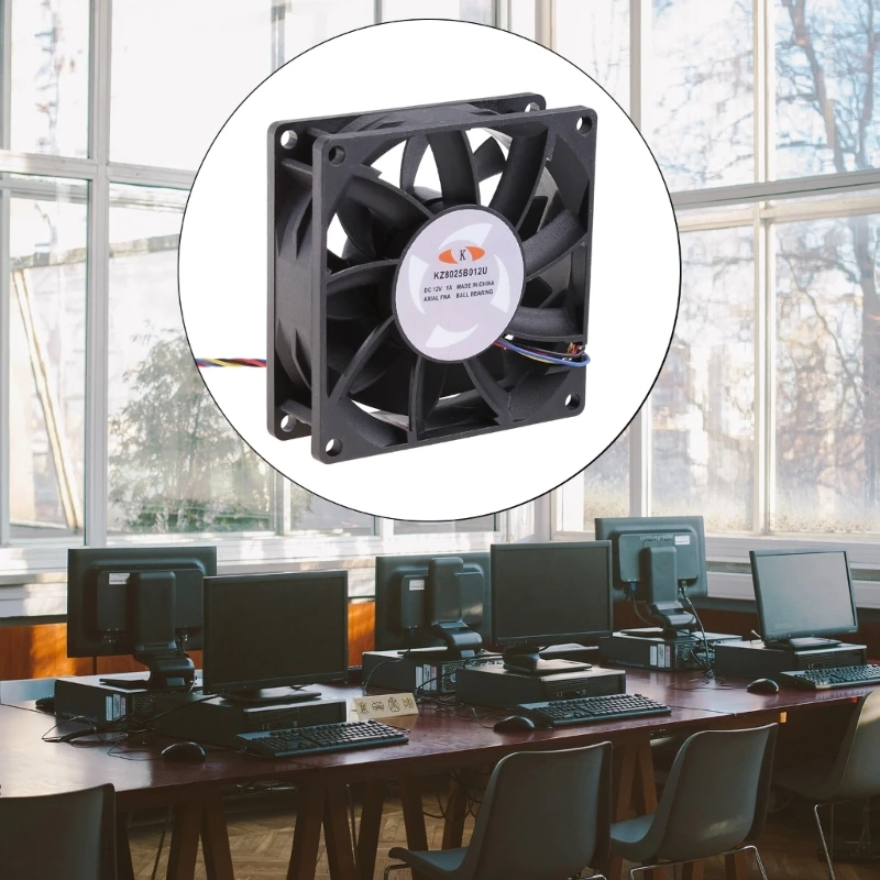 YYDS 기존 KZ8025B012U 8025 12V 1.00A 4 와이어 폭력 볼 베어링 PWM 쿨러 팬