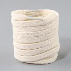 Classic Cotton Flat Shoelaces - White, Black, Beige - Unisex 1 Pair - 160cm (Beige)