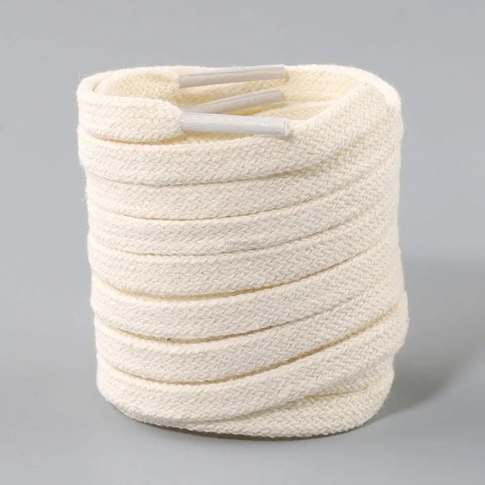 Katoen Platte Schoenveters Sneakers Canvas veters Vrouwen Mannen Schoenveter Wit Zwart Beige Klassieke Schoen Kant voor Schoenen Strings 1 Paar