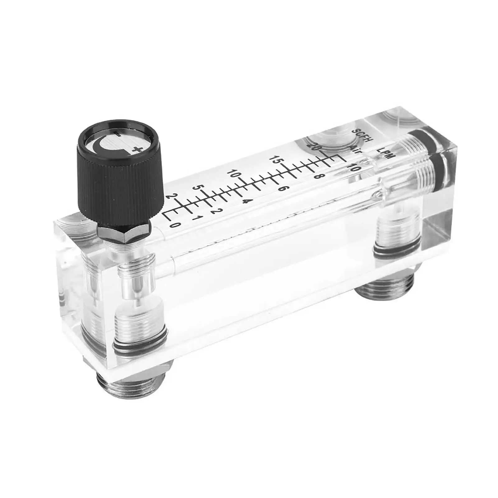 Adjustable 1/4 Inch LZM-6T Acrylic Gas Flowmeter Panel 1~10LPM for Accurate Gas Measurement