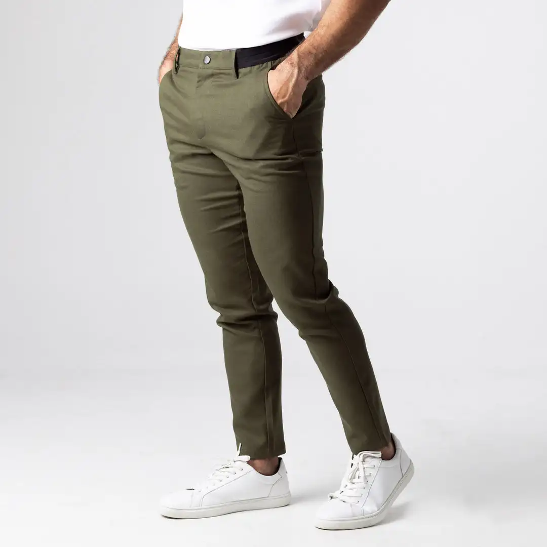 Men's Pants Active Chinos Comfortable Men Long Stylish Slim Fit Ankle Length Casual Soft Breathable Fabric Mid Waist Commuting W 6