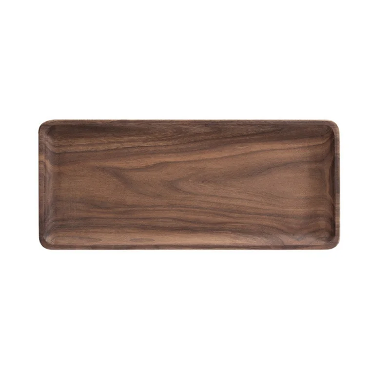 1 Pcs Solid Wood Small Tray Rectangle Platter Bathroom Tray Dinner Tea Coffee