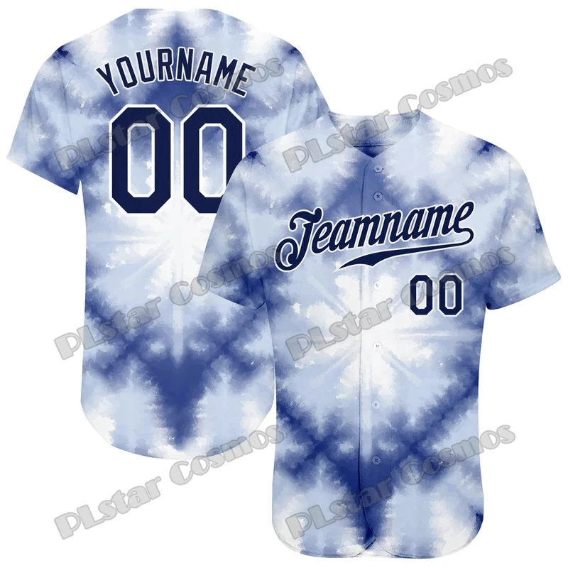 Benutzerdefinierte Name Tie Dye Gold-Schwarz Aquarell Regenbogen 3D Gedruckt Mode männer Baseball Jersey Casual Hip Hop Baseball hemd BQW09 – Detail 12