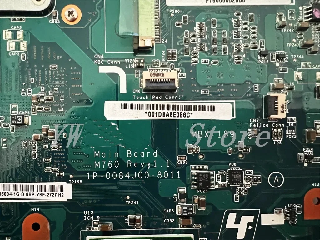 Motherboard Original para Sony Vaio Vgn-fw Placa-mãe Portátil 100 Testado Mbx189 M760 1p0084j008011 - Imagem 2