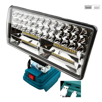 Feriales 8-Zoll Profi-LED-Arbeitsleuchte – Kompatibel mit Makita 18V – 5400LM Superhell & 120° Verstellbar – Mit USB & Typ-C Ladefunktion 1