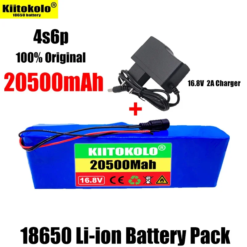 

New 14.8V 4S6P 16.8V 20500mah Battery Pack 18650 Li-ion Lithium Batteries for Night Fishing Lamp Heater Miner Amplifier with BMS