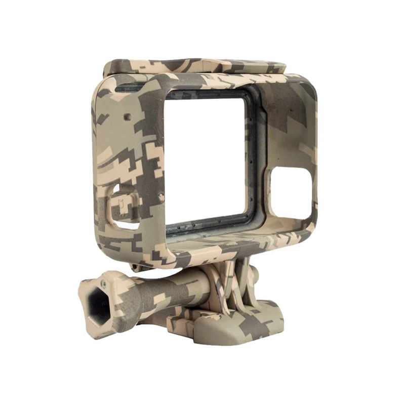 Abgz-1X Custodia Per Gopro Hero 5 Outdoor Camouflage Standard Border Frame Per Go Pro Hero 5 Case Grey Camo & 7X Treppiede Adapte