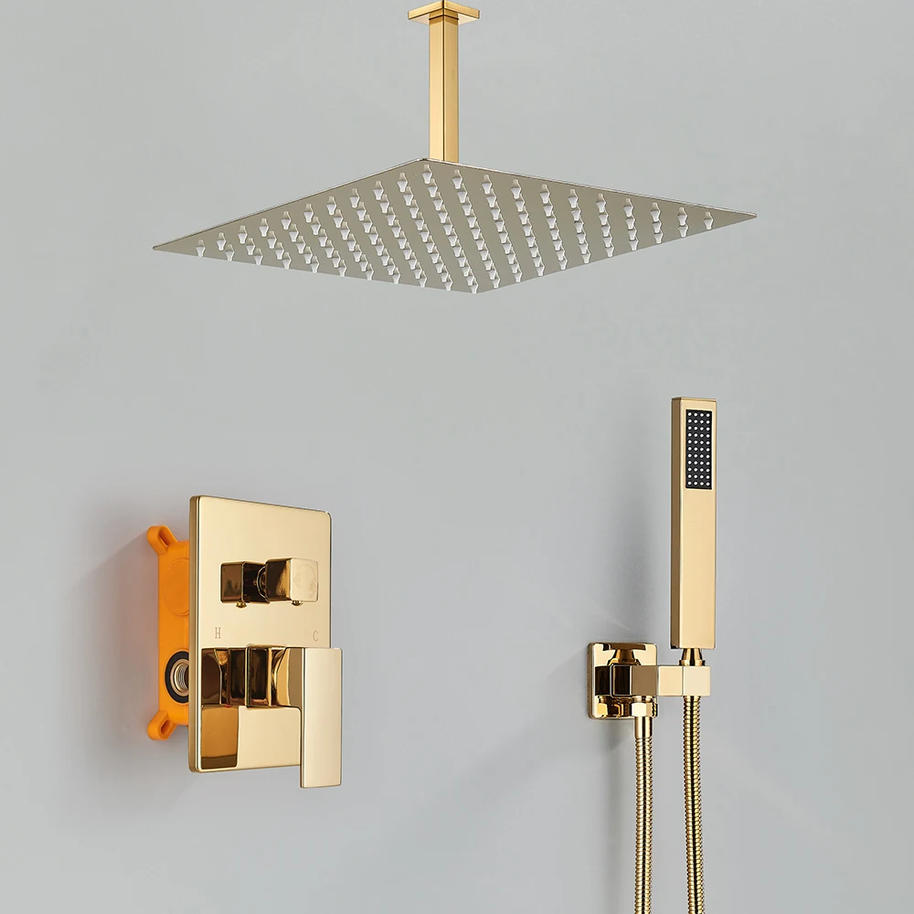 طقم دش ذهبي فاخر بنظام 2 وظيفة، يشتمل على رأس دش م...