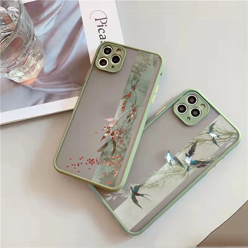 Elegant Vintage Rose Flower Shockproof Hard Back Phone Case Cover