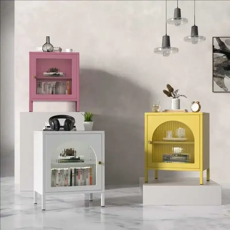 Metal Wrought Iron Bedroom Storage Bedside Table Living Room Sofa Side Storage Locker Balcony Side Tables Study Sides Cabinet