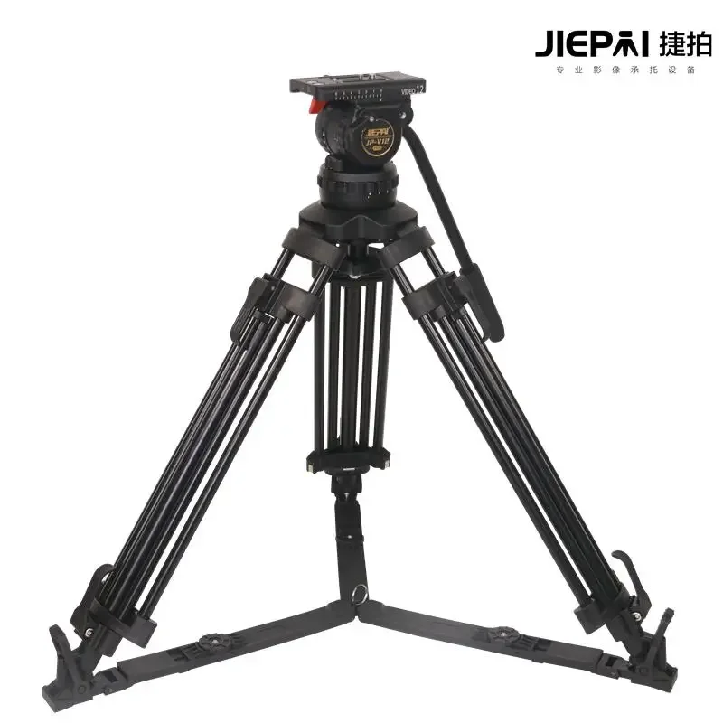 Фото Профессиональный штатив для видеокамеры Jiepai V12T, карбоновый Трипод с подвижной головкой 100 мм, чаша для ENG пленочной камеры VS TERIS, 70 