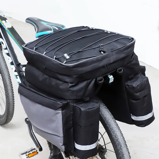 Sacoche Vélo Porte-Bagages Arrière 9-12L, Sac Pliable de Rangement Sac de  Transport pour Vélo de Route VTT Portable avec Housse de Pluie Noir