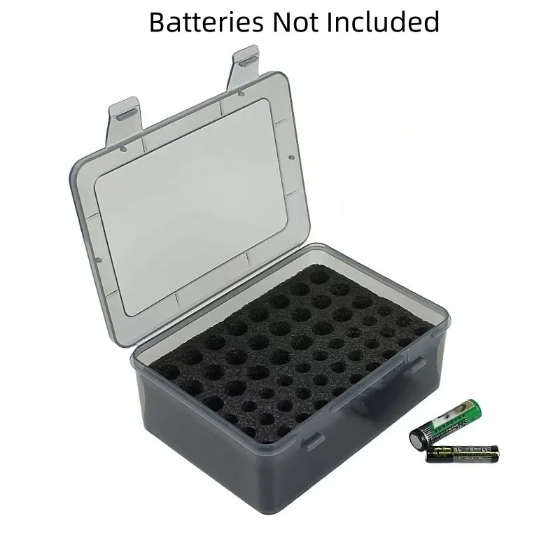 1/2개 대형 두꺼운 AA/AAA 배터리 정리함, 보호용 폼 안감이 있는 24개의 AA 배터리와 30개의 AAA 배터리 보관 가능