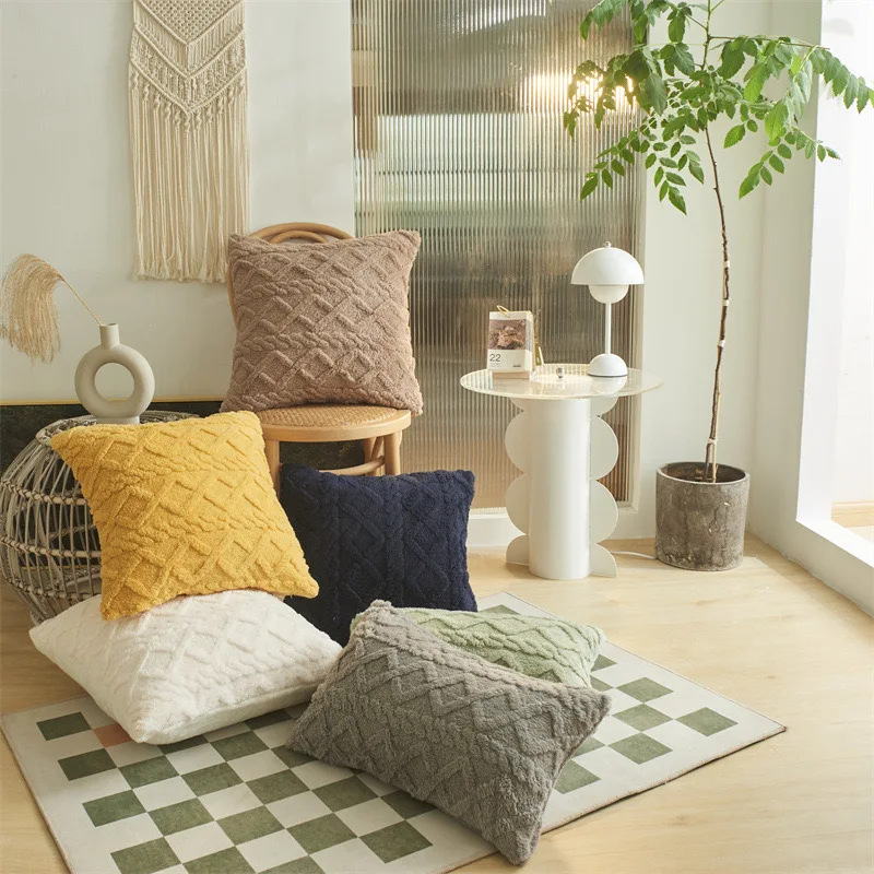 Solid Jacquard Geometrial Pattern Cushion Cover 1pc for Sofa and Bed throw pillow cover,cushion covers,pillow covers,cushion cover