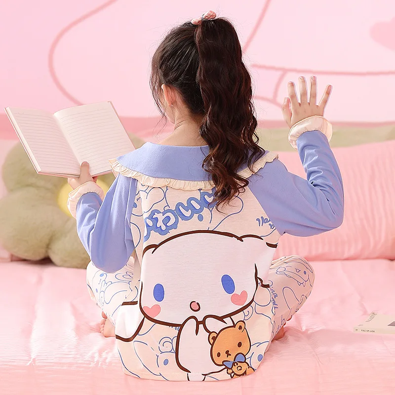 

Sanrio Hellokitty Mymelody Kuromi Children Pyjamas Breathable Sweat-absorbent Anime Cartoon Cotton Girls Homewear Birthday Gifts