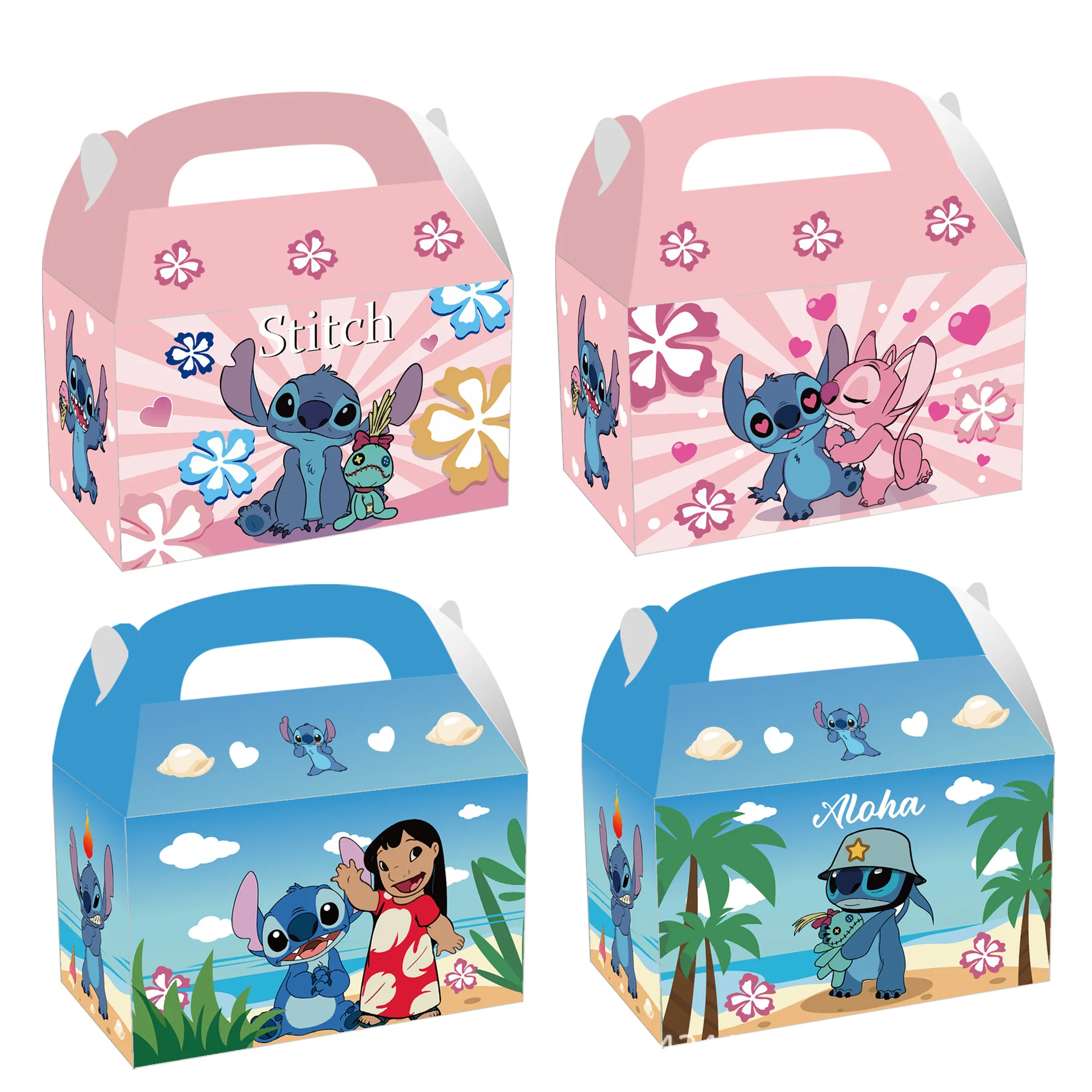 12pcs Lilo and Stitch Gift Bags Party Supplies Favors Boxs Decorations  Stitch Goodie Candy Box for Kids Birthday Decorations