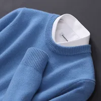 Cashmere Sweater O-neck Pullovers Men's Loose Oversized M-5XL Knitted Bottom Shirt Autumn Winter New Korean Casual Men's Top 1