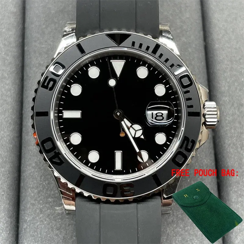 

High Quality Luxury Men's Watch Automatic Mechanical Watch Business Fashion Black Rubber Ceramic Bezel