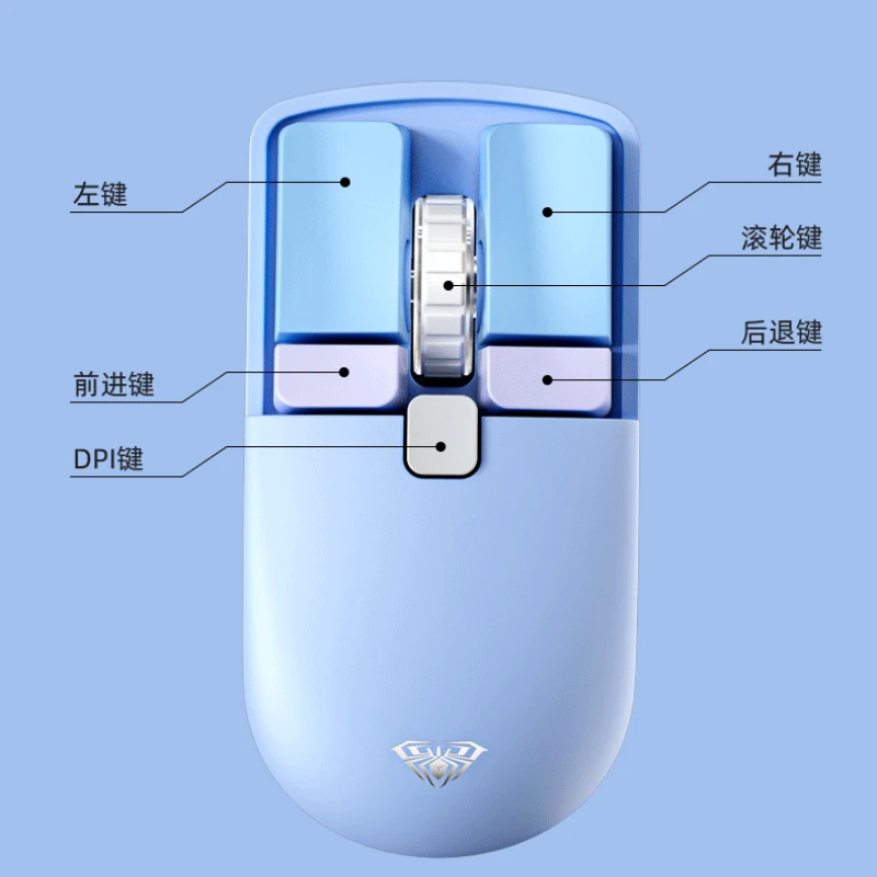 AULA SC320 Wireless Mouse 2.4G Dual-mode Bluetooth Charging Cute Girl for PC Laptop Ipad Office Esports Boy Gift