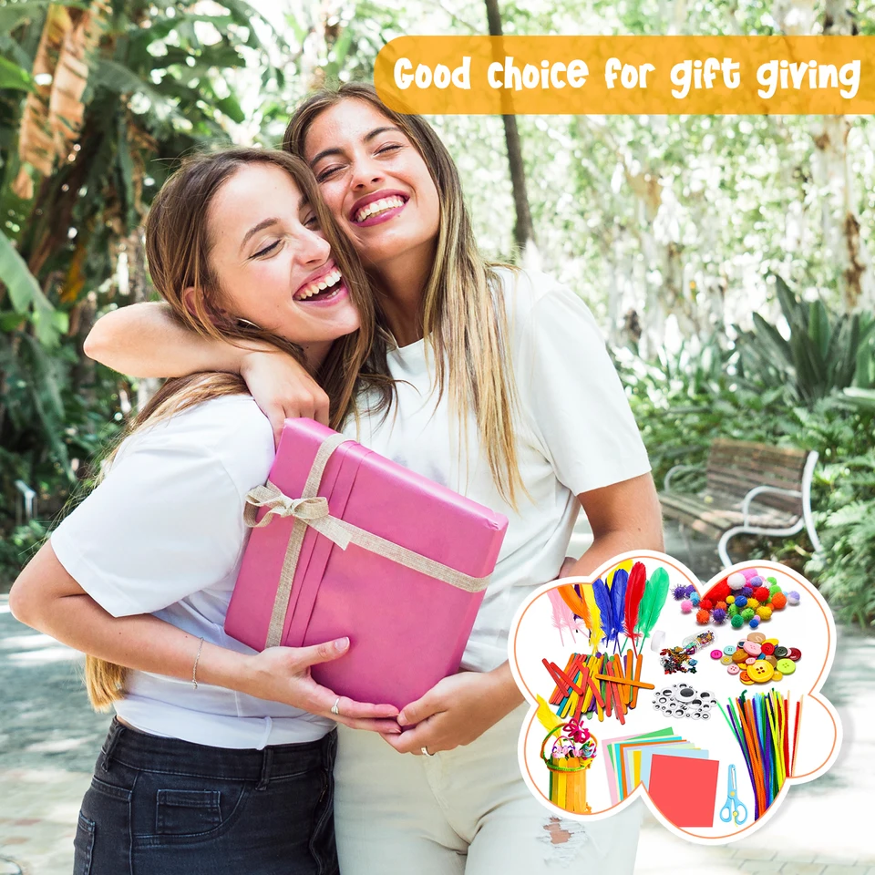 Kit 1000 Pezzi Lavoretti Per Bambini - Con Glitter, Piume, Scovolini E Altro - Foto 14