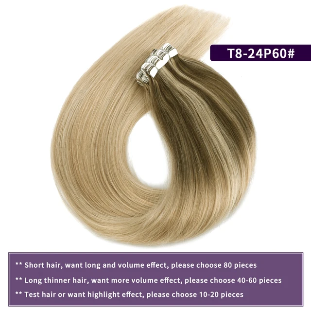 MW Mini Tape In Human Hair Extensions Natural Straight Hair Machine Remy Invisible Skin Weft Adhesive Glue On Hair 12
