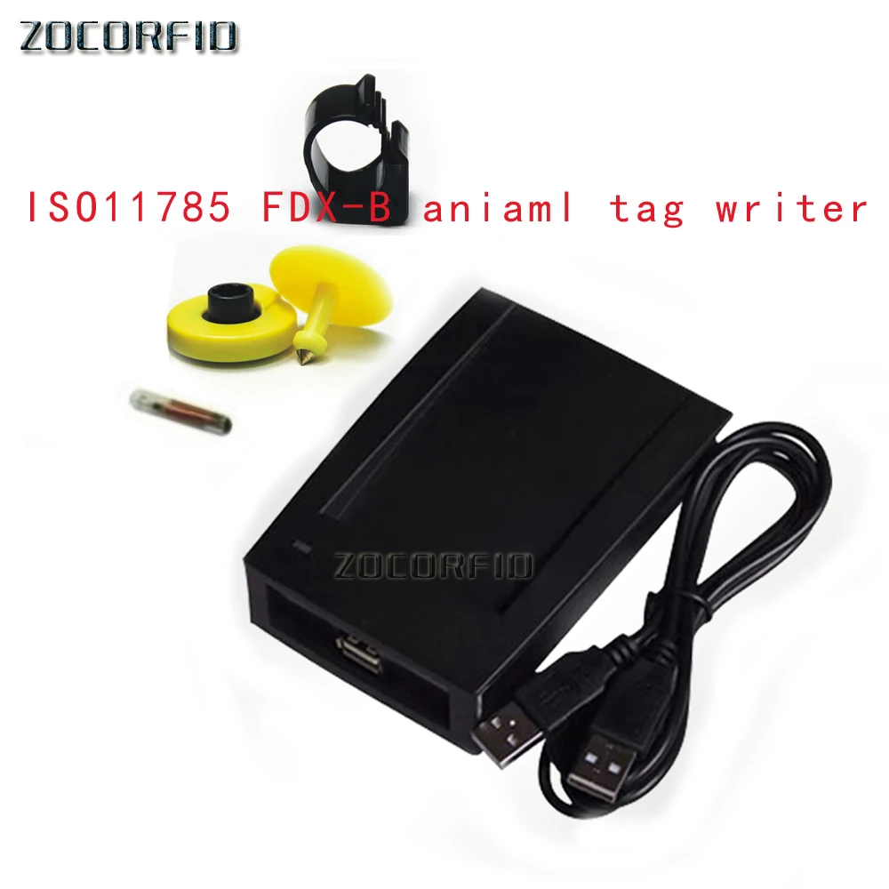 RFID Animal tag Writer 125KHZ ID Writer, 134.2KHz FDX-B ISO11784 / ISO11785read-write Free EM4305 Chip