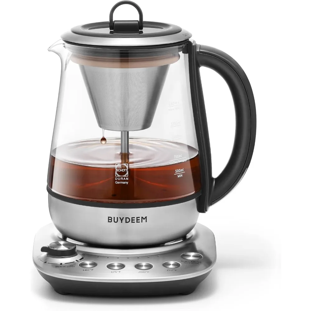 Brewer for Tea and Coffee Brewing, Auto Keep Warm,German Schott Glass