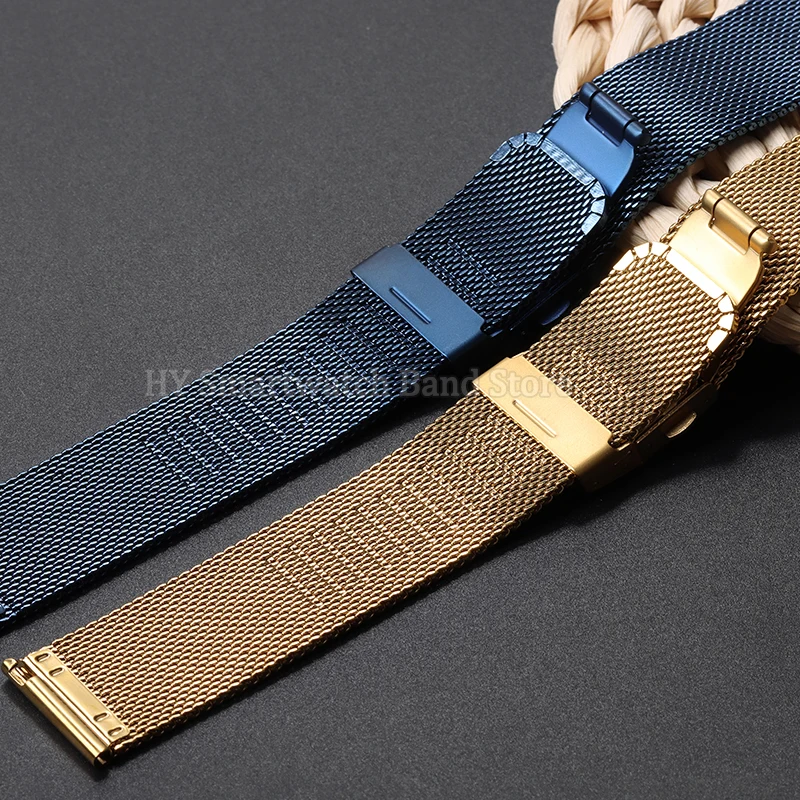 Sleek Stainless Steel Milanese Mesh Watch Strap - Adjustable Sizes