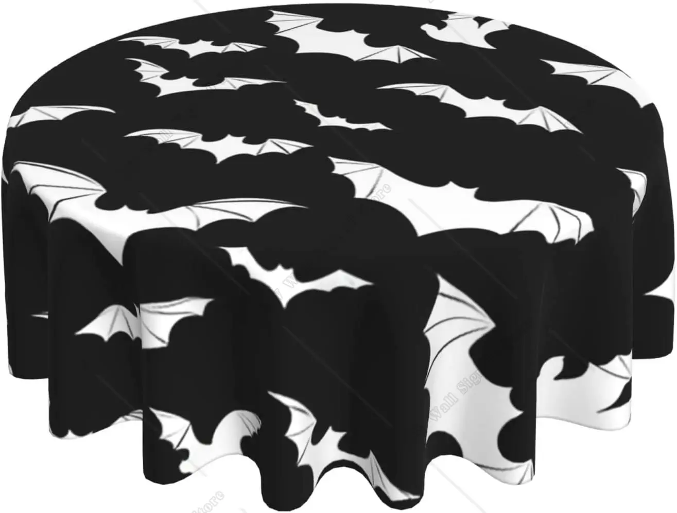 

Женская круглая 60-дюймовая черная скатерть с летучими мышами для Хэллоуина, Готическая скатерть, выдвижная тканевая скатерть для искусственных украшений