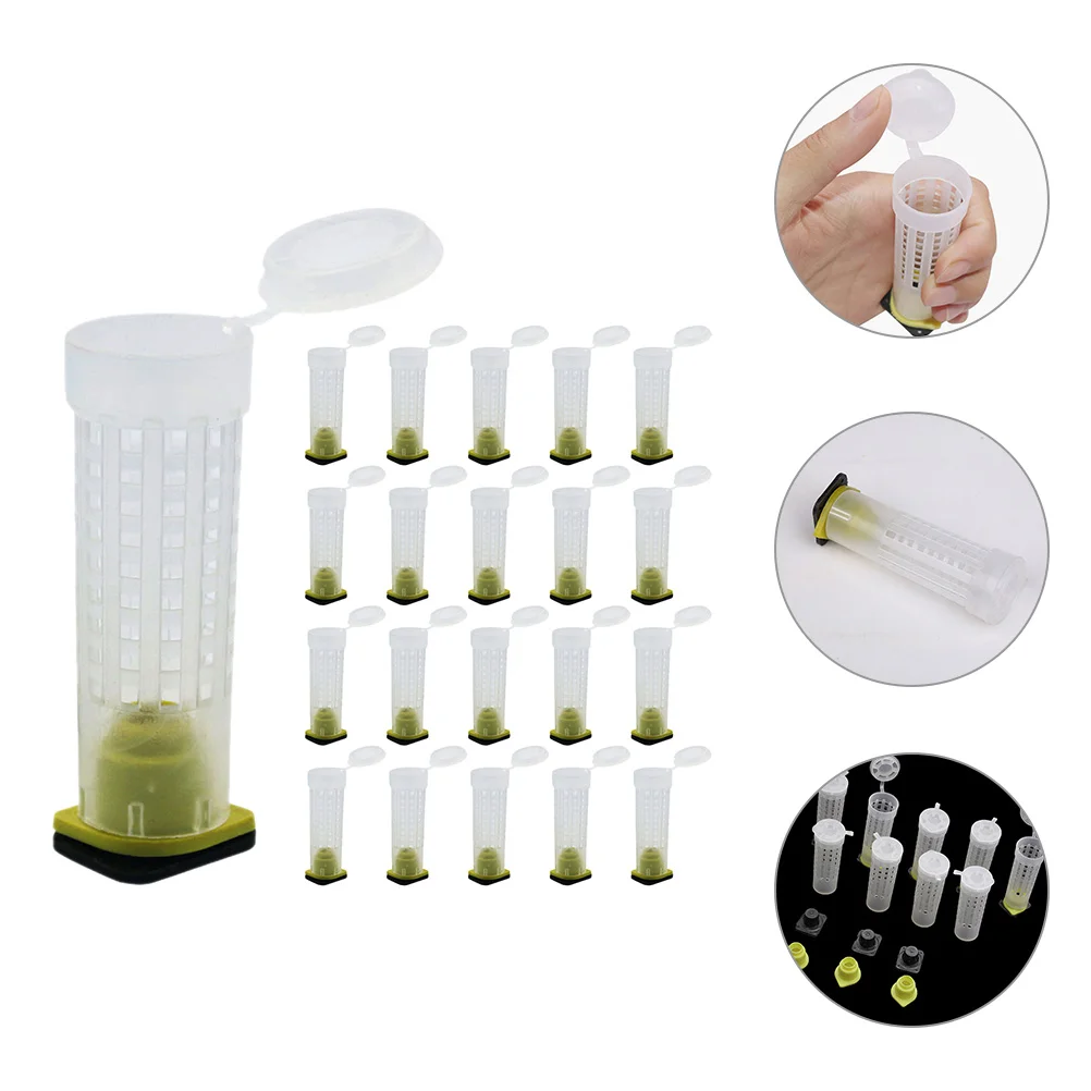 

40Pcs Bee Breeding Cage Bee Transport Cage Plastic Bees Keeper Plastic Bee Shield Bee Protector