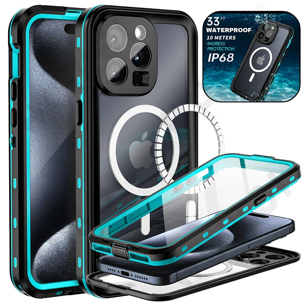 Funda impermeable para iPhone 13, protector de pantalla integrado de cuerpo  completo, resistente y resistente, para iPhone 13, a prueba de caídas, a