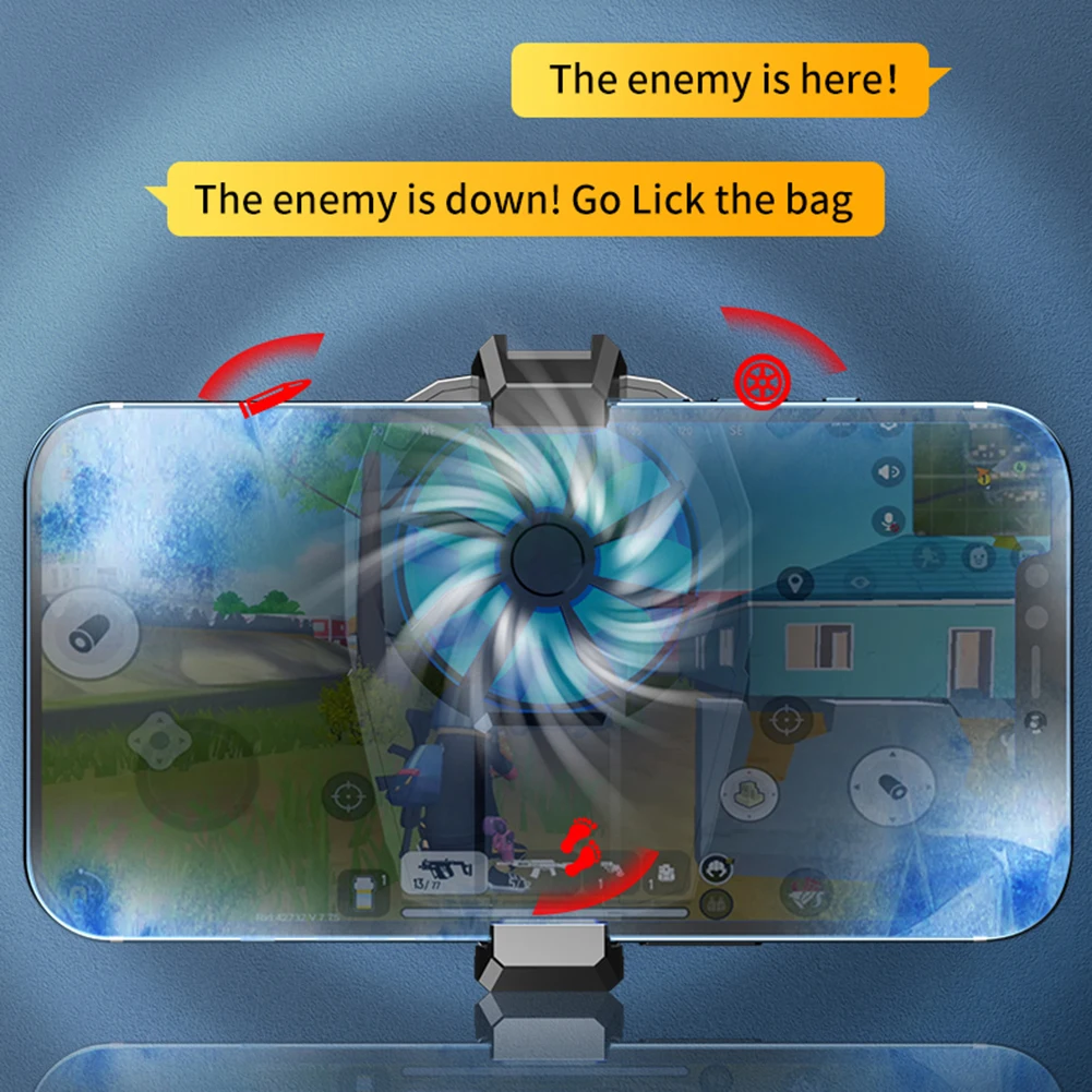 X52 Phone Cooling Radiator Mute Phone Cooling Fan 3-gear Adjustable Rechargeable Gaming Radiator for IOS Android Cool Heat Sink