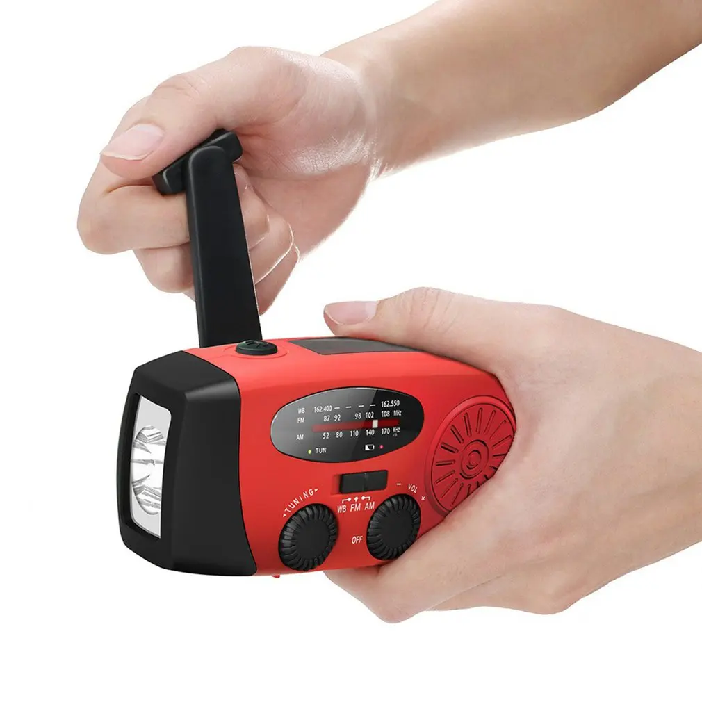 3 in 1 Emergency Charger Flashlight Hand Crank Generator Wind up Solar Dynamo Powered FM/AM Radio Charger LED Flashlight led flashlights