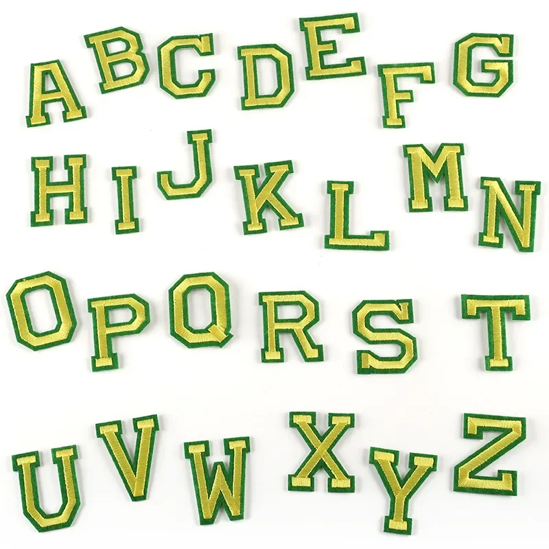 26 PCS Colorful Alphabet Embroidered Iron-On Letter Patches - Fabric Applique Sewing Supplies