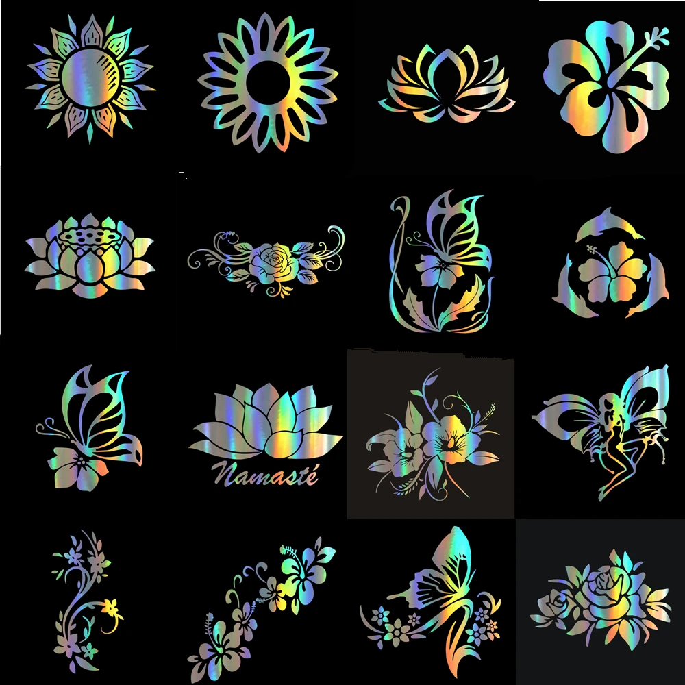 

Наклейка на бампер, красивые цветы, серия розы, лотос, виниловые наклейки для автомобиля, 20*20 см