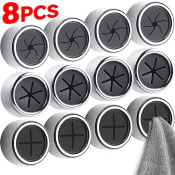 8/1Pcs Self Adhesive Towel Plug Holder Wall Mounted Bathroom Organizers Towel Hooks Storage Rack Kitchen Rags Dishcloth Clips