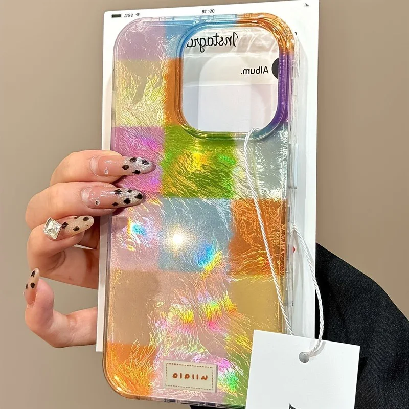 Vortex Pattern Colorful Plaid Phone Case Cover