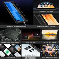 HOTWAV R7 Rugged Tablet Android MIL-STD-810G 15600mAh 6+256GB suitable for field exploration+logistics warehousing+camp ipad 2