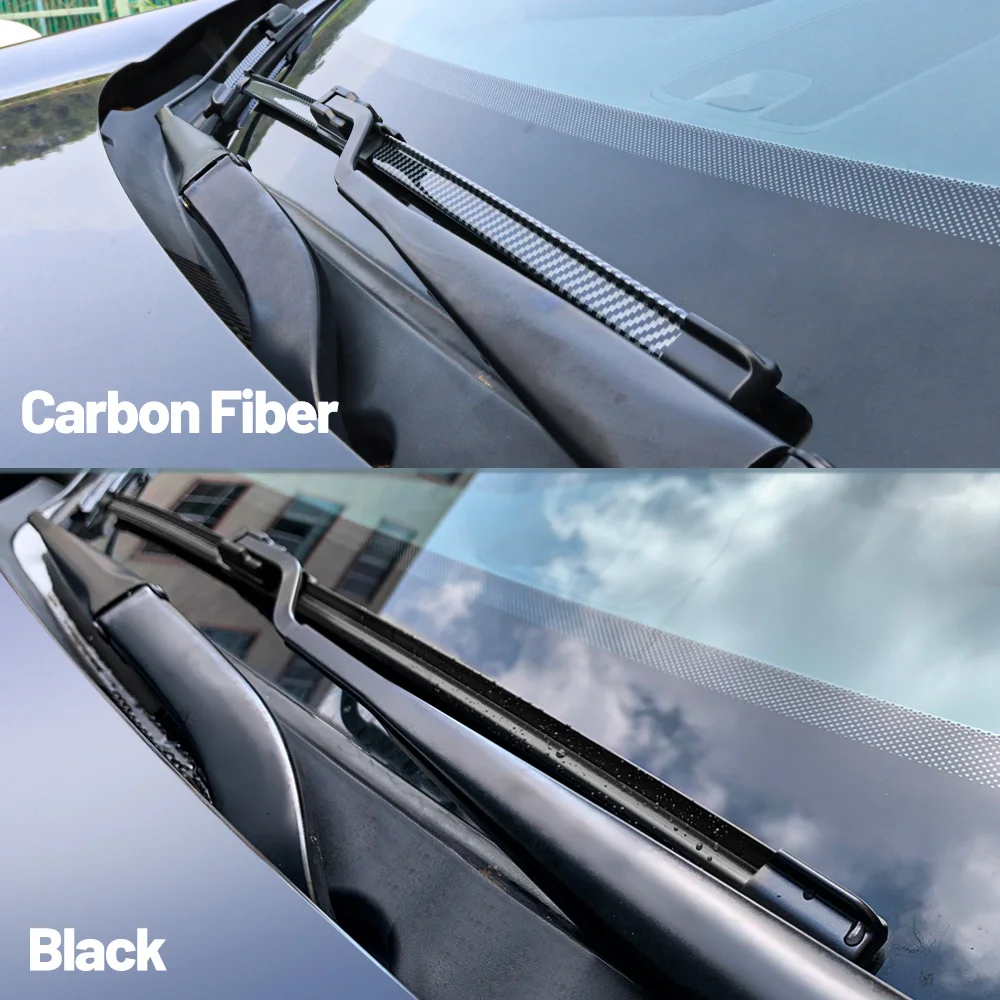 Premium Carbon Fiber Front Windshield Wiper Blades - Set of 2