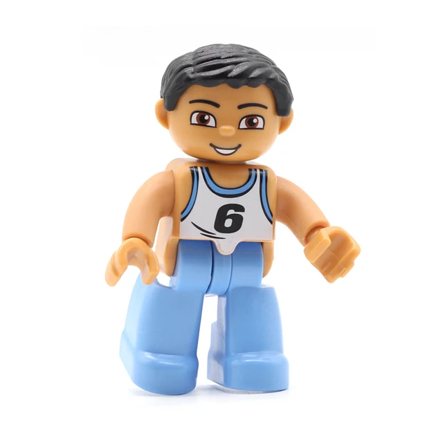 Big Size Action Figures City Princess Policemen Family Building Block Doll Character Accessory Toys Assembly Children Kids Gift Athlete