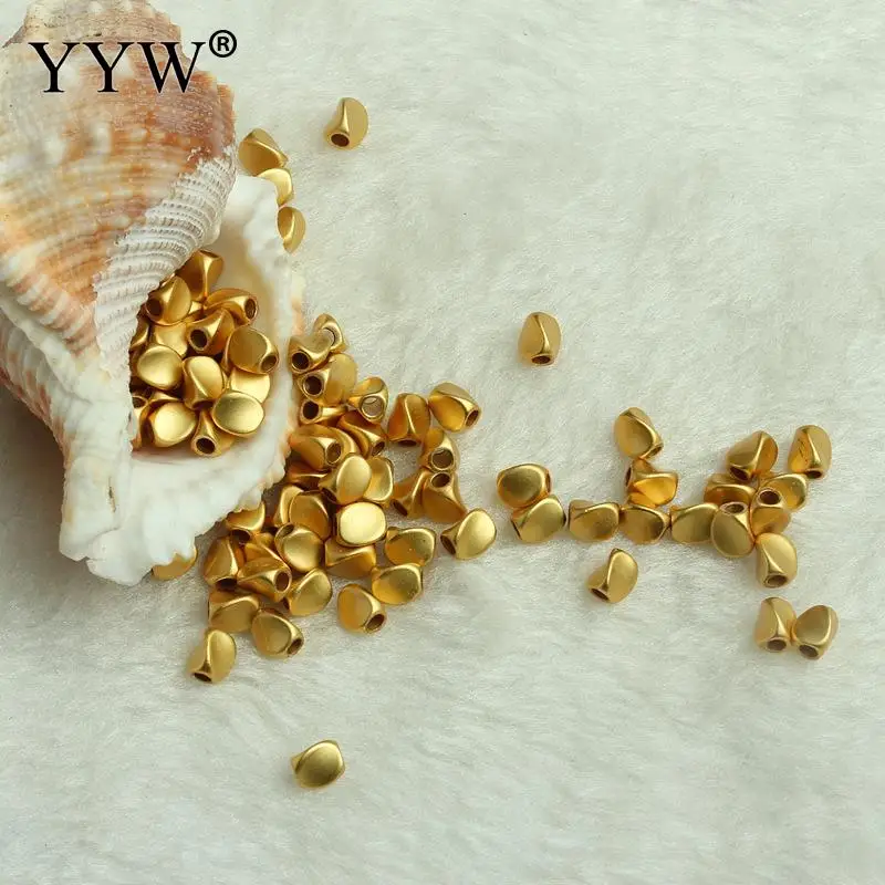 30pcs 18k Gold Color Brass Rregular Spacer Beads 5mm 6mm Loose Spacer Bracelet Beads Crafts Beads Jewelry Making Accessories